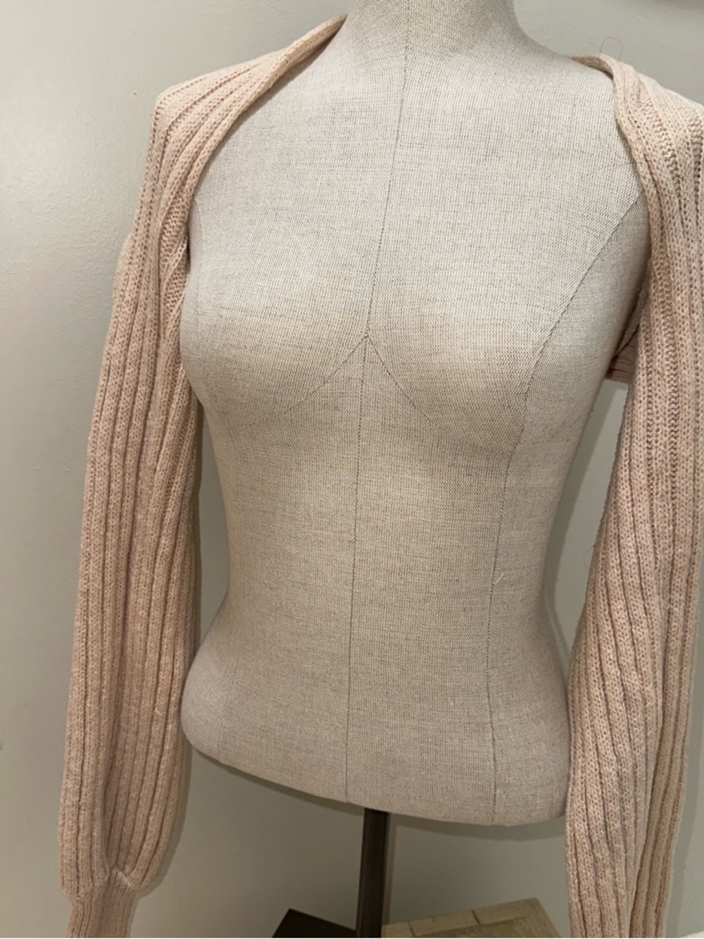Women's Ribbed Open-Front Cardigan in Blush